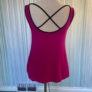 Magenta Top With Criss Cross Straps NWOT Size S